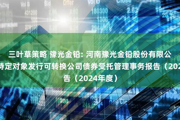 三叶草策略 豫光金铅: 河南豫光金铅股份有限公司向不特定对象发行可转换公司债券受托管理事务报告(2024年度)